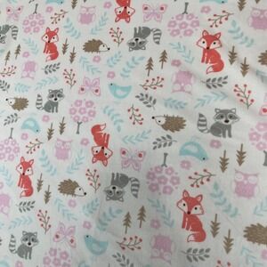 Hudson‎ Baby Blanket Fox Hedgehog Raccoon Woodland Animals HB Sherpa Pink